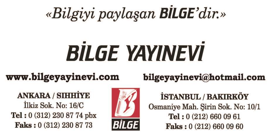 BĠLGE Basım Yayım Tic. Ltd. ġti. Hukuk Yayınları Dizisi - 452 ISBN: 978-605-168-168-9 1.