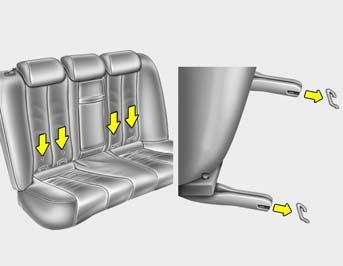 HYUNDAI'NÝZÝN ÖZELLÝKLERÝ1 37 Çcuk kltuðunun yerine takýlmasý B230D03NF 1. Çcuk emniyet kltuðunun ISOFIX askýsýna kenetlenmesi için, çcuk emniyet kltuðu mandalýný ISOFIX askýsýna takýnýz.