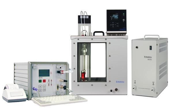 4 Viskozimetre / Ozmometre Kinematik Viskozimetre ViscoClock Numunelerin kinematik viskozitelerinin yarı-otomatik olarak belirlenmesi için kullanılır. Ölçüm standı ve dijital saatten oluşur.