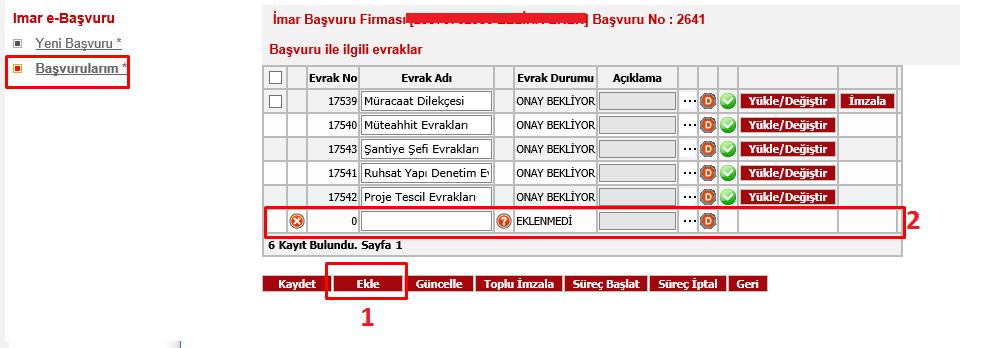 Şekil-13 Bu kaydın evrak adını belirlemek için Şekil-14 de gösterildiği gibi Soru işareti butonuna tıklanması gerekmekte ve çıkan evrak