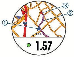 Desteklenen bir haritanız yoksa veya doğrudan rota belirleme kullanıyorsanız, aktivitenizin başlangıç noktasına düz bir çizgiyle geri navigasyon yapmak için Route (Rota Belirle) öğesini seçin.