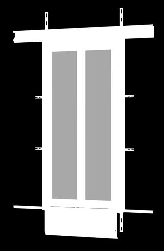 2 PANEL MERKEZİ CAM KAT KAPISI 2 PANEL CENTRAL GLASS LANDING DOOR TEKNİK ÖZELLİKLER EN 81-20 - 50 EN 81-58 Standartlarında üretim yapılmaktadır.