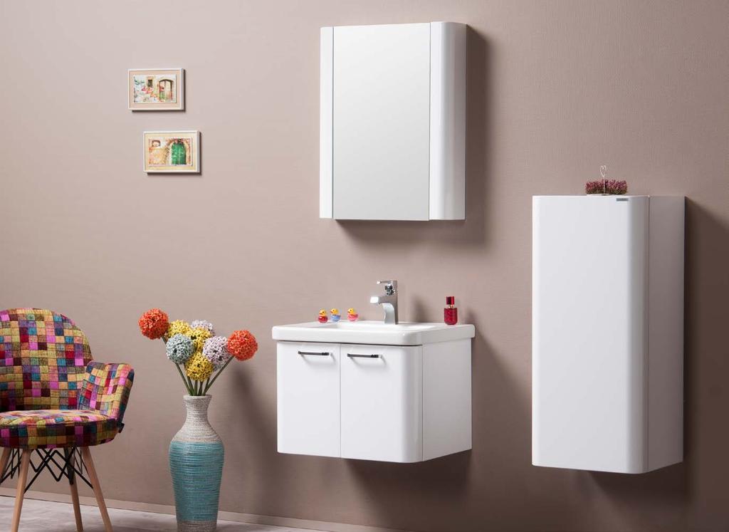 60 cm ve 80 cm banyo dolabı 60 cm ve 80 cm bathroom furniture unit Fully acrilic lacquer paint, full opening and soft close