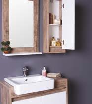 Mirror cabinet with open shelves.