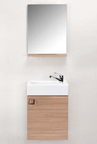 Renk Seçenekleri: Beyaz ve meşe Color Options: White and oak ALARA 25*45 cm banyo dolabı Mdf lam gövde, kapaklı alt
