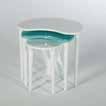 Turquoise-White Romance Nesting Table Romance 4 Piece Nesting Table Romance 4 Piece Nesting Table with Drawers Fortin Zigon Sehpa / Beyaz Fortin Nesting