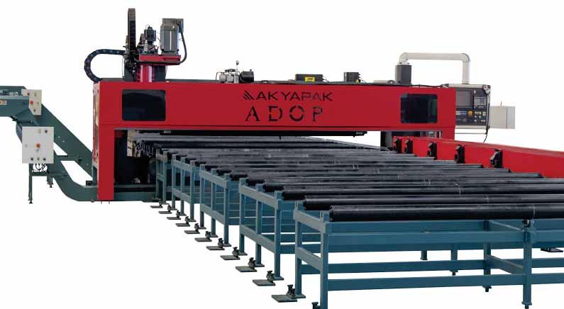 76 ADOP CNC PLATE DRILLING OXY AND PLASMA CUTTING MACHINE CNC PLATİNA DELME, OXY VE PLAZMA KESME MAKİNESİ Entire system control / Tüm sistem kontrolü Spindlemotor and all axial engines / Spindlemotor