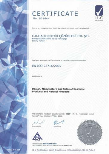 SERTIFIKALARIMIZ ISO 9001:2008 LL-C