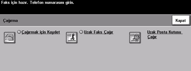 Çağõrma Çağõrma, faks dokümanlarõnõ başka bir uzak faks makinesi tarafõndan alõnmak veya bir uzak faks makinesi ya da posta kutusu tarafõndan çağõrõlmak üzere makinenin belleğinde saklamanõza olanak