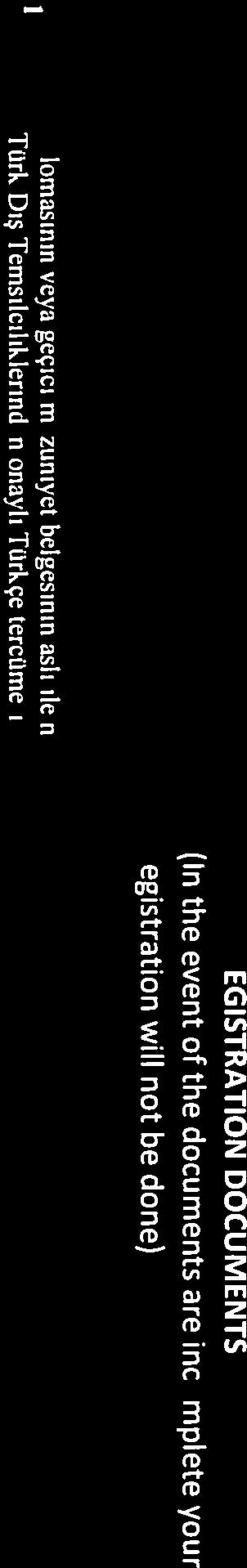 Seeter/Secret KESiN KAYIT BELGELERi EXACT REGISTRATİON DOCUMENTS (in the event of the documents are incı registration wili not be done) your The official high school diploma or documeni of graduation