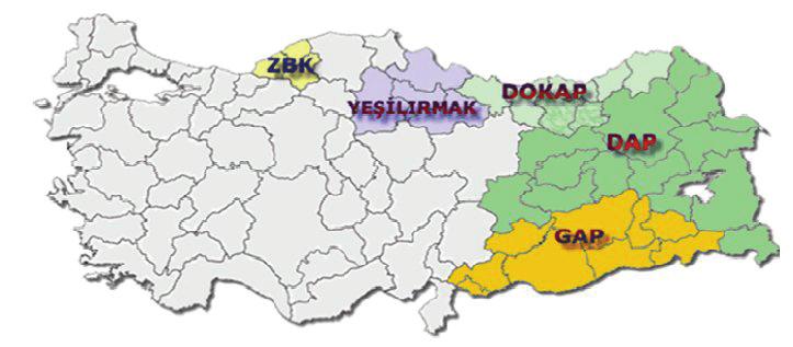 From Old Regional Development Policies to New Regionalism in Turkey 125 Zonguldak- Karabük- Bartın Regional Development Project (ZBK) Eastern Anatolia Project (DAP) Southeastern Anatolia Project