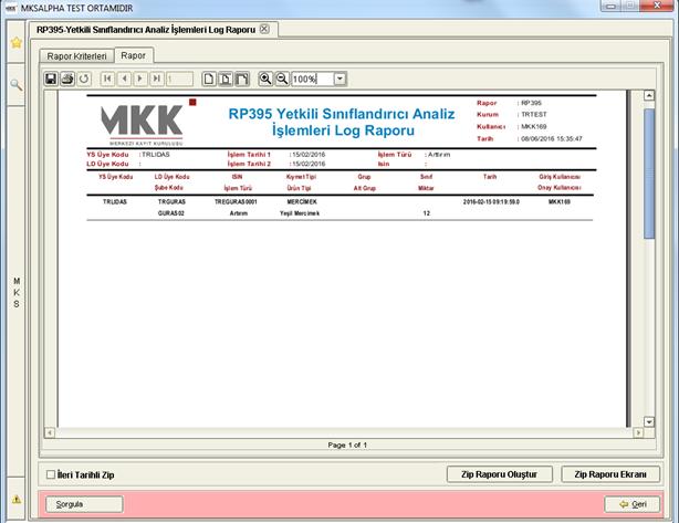 Rapor Çıktısı CSV ve Zip formatında dosyaya rapor alınırken başlık sıra düzeni aşağıdaki gibi olacaktır: YS Üye Kodu; YS Üye Ünvan; LD Üye Kodu;