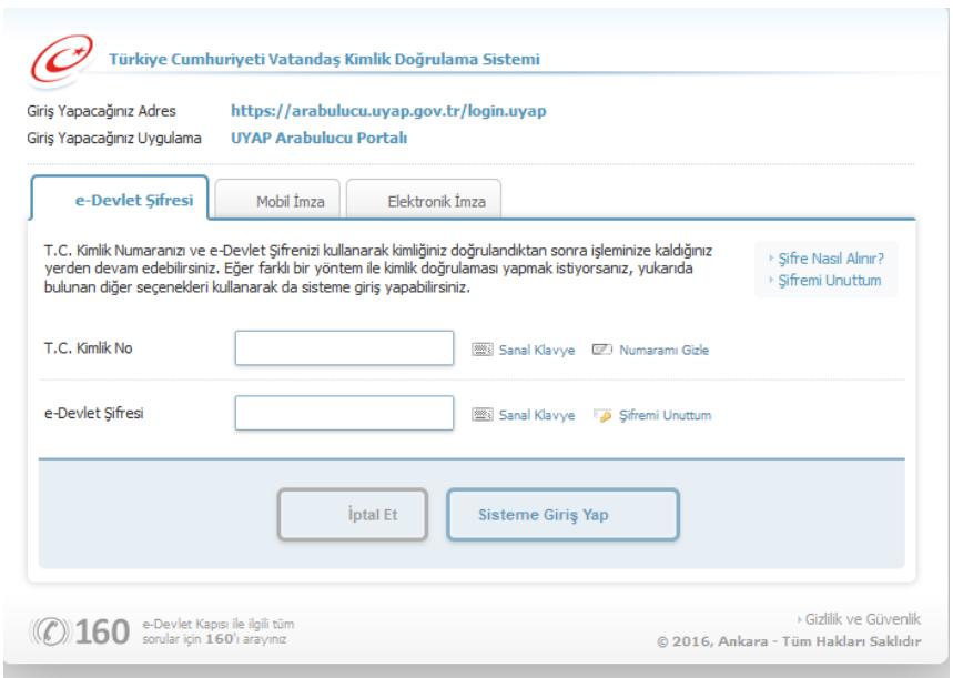 2) e-devlet şifreniz ile başvuru bölümüne tıkladığınızda aşağıdaki ekran gelecektir. Bu ekranda T.C.
