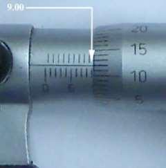 Resim 2.15: Kovanda 8 mm okunması Resim 2.16: Kovanda 9 mm okunması Resim 2.17: Tamburda 9+0.12 mm okunması Resim 2.