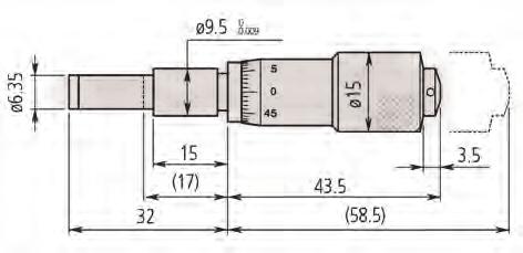 Düz(karbür tip) 9,5 mm Düz - 55 149-131 0-15 Düz(karbür tip) 9,5 mm Ayar somunlu 11,5-60 149-801