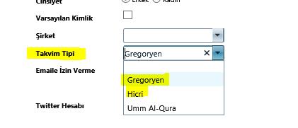 6. Sistemin Arapça kullanılması durumu için kullanılan tarih alanlarında hem Hijri hem Gregoryen tarih değerlerinin gösterilmesi sağlanmıştır.
