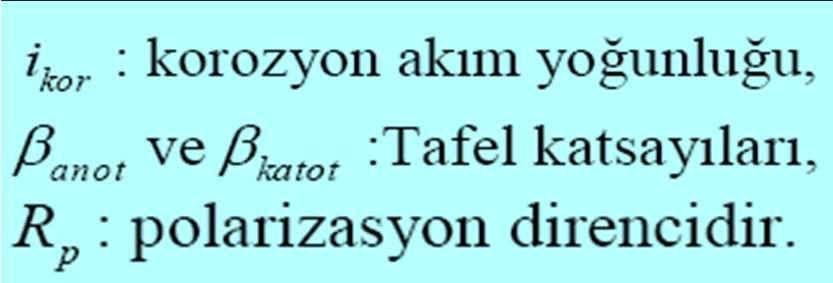 Sistemde -300 mv korozyon potansiyeli ve 27 μa değerinde korozyon akımı tespit edildiğine göre korozyon hızını mm/yıl