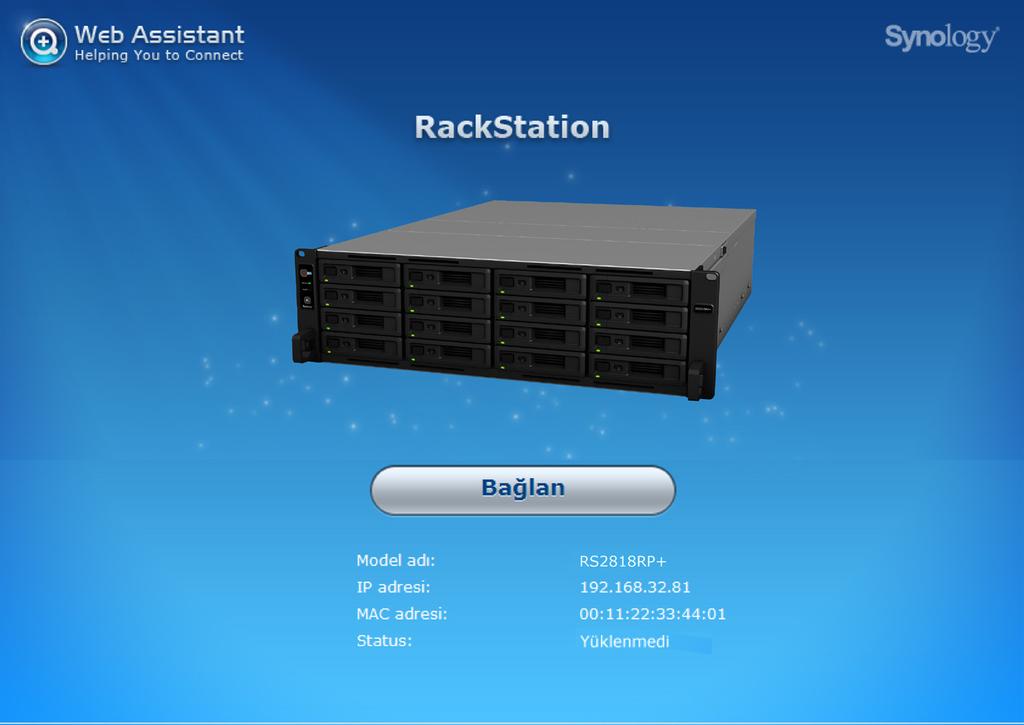 Bölüm RackStation'a DSM yükleyin 3 Donanım kurulumu tamamlandıktan sonra, Synology'nin tarayıcı tabanlı işletim sistemi olan DiskStation Manager'i (DSM) RackStation sunucunuza yükleyin.