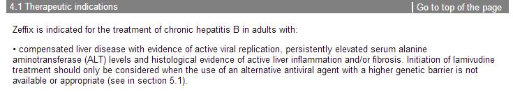 treatment of chronic hepatitis B.