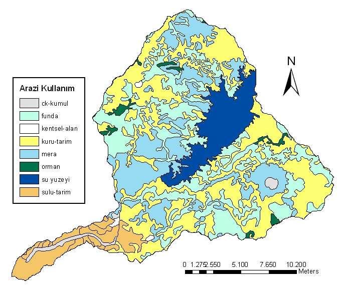 Şekil 4.40 Demirköprü havzası arazi kullanım haritası Demirköprü Havzasında hakim olan arazi kullanım türleri kuru tarım, fundalık alanlar ve mera alanlarıdır.