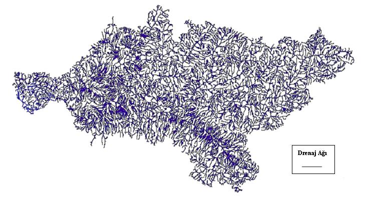 sınırlarının oluşturulmasında, su akım çizgilerini besleyen alanlar temel alındığından en küçük kanalcıkların belirlenmesi oldukça önemli olmaktadır. Şekil 4.11 Gediz havzası drenaj ağı 4.3.