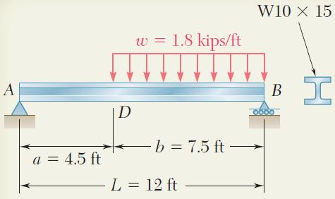 Örnek 11.13 w = 27 kn/m W250 x 22.3 a = 1.35 m L = 3.6 m b = 2.