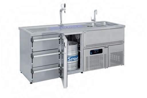 Bira Sğutucu Buzdlabı - Çift Evyeli Keg Refrigeratr - Duble Sink Bar Çekmece Seçenekleri / Drawer Optins Kd Özellikleri Available des BBN3-2E- Sl evye psiynu eft sink ptin BBN2-2E- 3D 1/3 Çekmece -