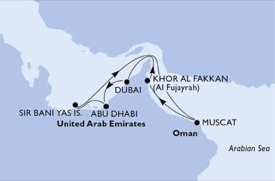 FİYATLARA DAHİL OLAN HİZMETLER FlyDubai Havaolları tarifeli seferler ile İstanbul-Dubai-İstanbul ekonomi sınıfı uçak bileti ( gidiş-dönüş Sabiha Gökçen Havalimanı ) 5 yıldızlı MSC Splendida da 7 gece