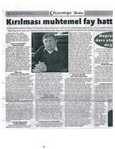 YILDÖNÜMÜ SEBEBİYLE KOCATEPE GAZETESİ`NE AÇIKLAMALARDA BULUNDU Afyonkarahisar İl Temsilcimiz Jeoloji Yüksek Mühendisi Yusuf Ulutürk, 3 Şubat Çay-Sultandağı Depremi nin 15.