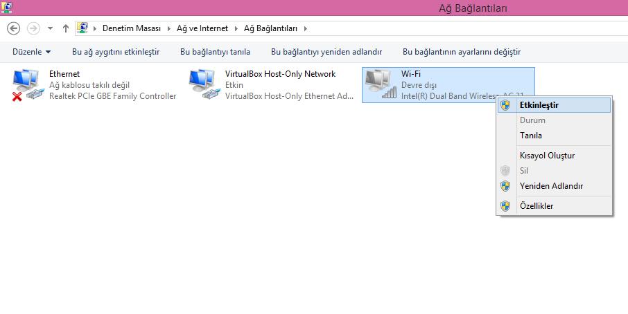 Sayfa 2 / 16 Bilgisayarınızda Kablosuz Ağ Bağdaştırıcı Kartı düzgün çalışıyor ve sürücüsü (Wireless Card Driver) de düzgün yüklü olması durumunda Ağ Bağlantıları listesi içinde WiFi veya benzeri
