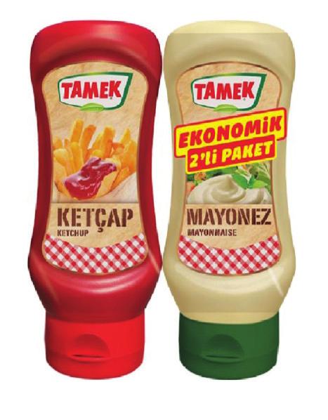 Çeşitleri 14,95 Tamek Ketçap 650 Gr.+Mayonez 600 Gr.