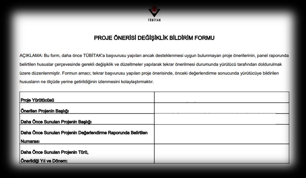 Proje Önerisi Değişiklik Bildirim Formu Panel Raporunda belirtilen hususlar çerçevesinde gerçekleştirilen değişikliklerin neler olduğu ilgili bölüm ve sayfa