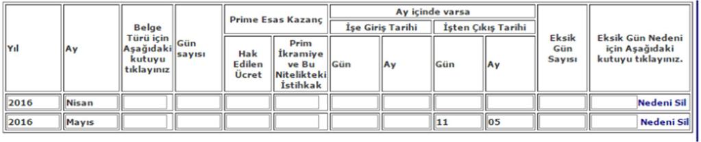 Meslek Adı: İlgilinin ilk göreve başlarken seçilen meslek adı seçilecek.. İşten ayrılış işlemi yapılacak personelin ayrıldığı ay ve bir önceki aya ait bilgiler kullanılmaktadır.