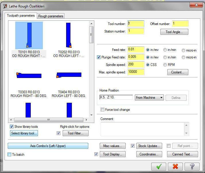 5. Alın Tornalama Takım Yolu Oluşturma A-Toolpats menüsünden Face seçilir B-