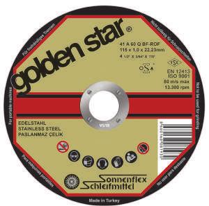 GOLDENSTAR SERİSİ Endüstriyel amaçlı kullanım, Süper ince yapısıyla yüksek performanslı kesim, Çok hızlı kesim sayesinde zaman tasarrufu, Metal ve döküm kesimi için ideal, Kolay kesim yapıp, ısınma