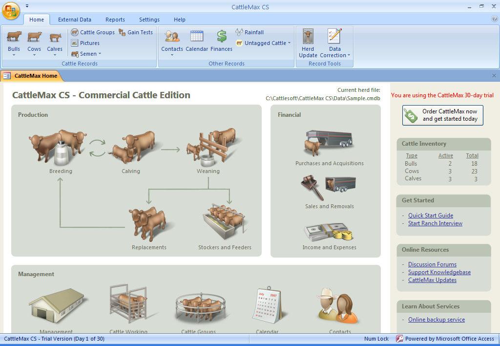 Adı : CattleMax Programcı: CattleSoft Inc. Açıklama: Record Keeping Made Easy sürü sığırcılığında kolay, hızlı ve daha fazla verim elde edebilmek için yazılmış geniş kapsamlı bir program.