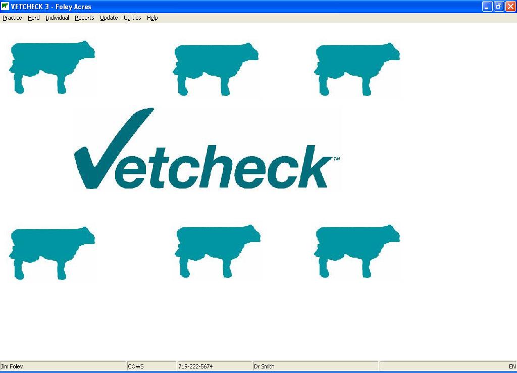 Şekil 1.4 Vetcheck programının ana menüsü Vetcheck programı Windows tabanlı bir programdır. Diğer yabancı programlar kadar gelişmiş olmasa da birçok bilgiyi içinde tutmak mümkündür.