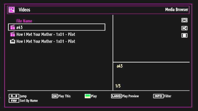 Also, when you plug USB devices, media browser screen will be displayed automatically: You can play music, picture and video files from the connected USB memory stick.