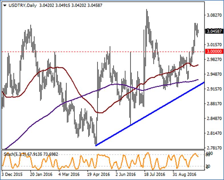 USD / TRY Geçtiğimiz hafta 3.0655 i test ederek sert yükseliş kaydeden USDTRY de hafta ortasından sonra tepki satışları dikkat çekti.