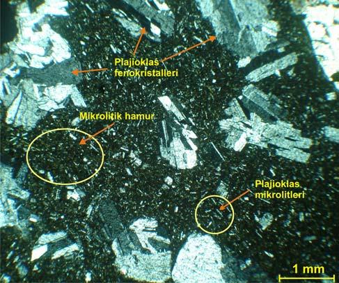 Anadolufeneri kuzeydoğusunda, kıyı kesimdeki iri bloklu, sıkı çimentolu lav breşleri bazalt bileşimli siyah renkli dayk tarafından kesilmiştir (Şekil 2).