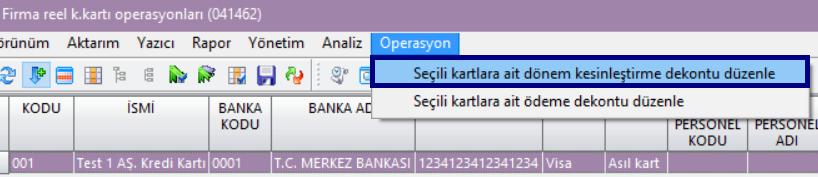 Mikro - Programlarında Yapılan Yenilikler Örnek Uygulama Firma reel kredi kartınız ile bir ödeme işlemi