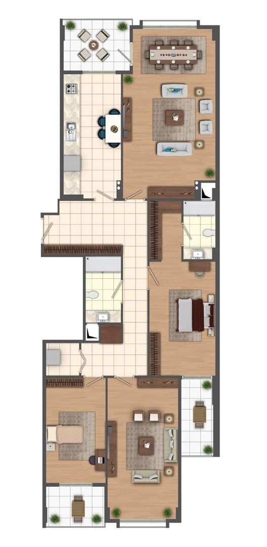 2 3+1 A-B-C-D-E BLOKLAR 1) Salon 25,38 m 2 2) Balkon 6,00 m 2 3) Mutfak 12,09 m 2 4) Antre 17,40 m 2 5) Ebv. Banyosu 3,20 m 2 6) Ebv.