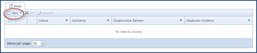 3.2 Kayıtlara Dosya Ekleme Kayıtlara dosya eklemek için altta