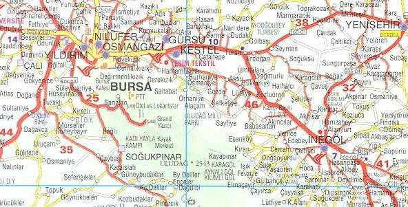 Çalışma Alanının Tanıtılması İnegöl, Bursa nın güney doğusunda yaklaşık 50km mesafede yer almaktadır.