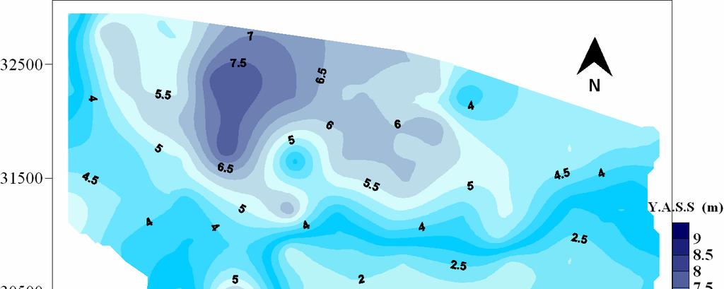46 Şekil 5.1 Çalışma alanı Y.A.S.S. Haritası Yüzeye yakın seviyelerde enine dalga hızları 200m/s den küçüktür.