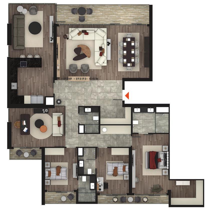 Avend Beytepe Daire Planları 1 - Antre 14.68m 2 2 - Vestiyer 4.34m 2 3 - Çamaşır Odası 1.96m 2 18 4 - Salon 42.93m 2 5 6 5 - Mutfak 12.