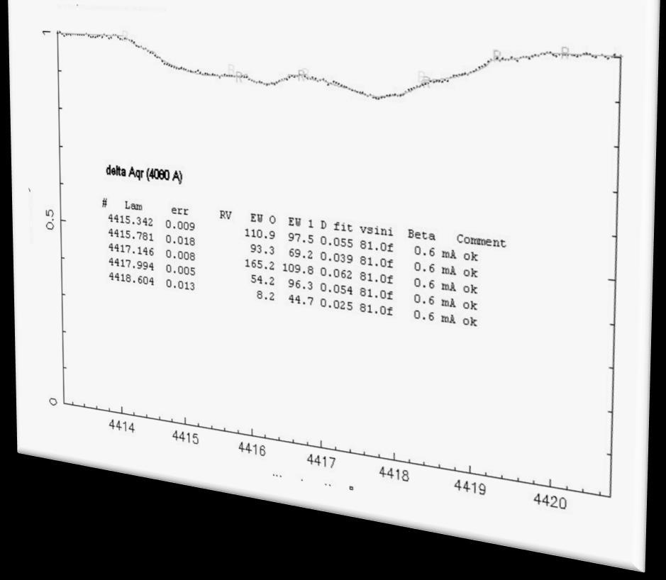 Yıldız Tanımlanan atom ve iyonlar C II, Mg I, Mg II, Al I, Si II, Ca I, Ca II, Sc II, Ti I, Lep Ti II, V I, V II, Cr I, Cr II, Mn I, Mn II, Fe I, Fe II, Co I, Ni I, Ni II, Zn II, Sr II, Y II, Zr II,