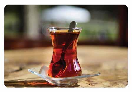 SICAK İÇECEKLER HOT DRINKS ÇAY TEA (in traditional Turkish tea glass) FİNCAN ÇAY