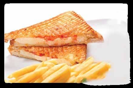 Melted Kashar Cheese and Fried Soujouk in special toast bread, served with french fries and fc sauce.
