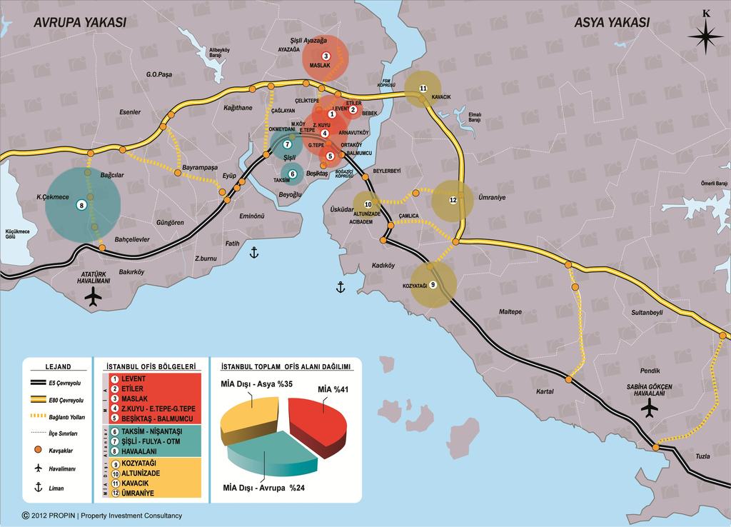 İSTANBUL MERKEZİ İŞ ALANI SINIRLARI & TERİMLER İSTANBUL MERKEZİ İŞ ALANI SINIRLARI Uluslararası standartlar çerçevesinde ofis bölgelerini incelerken Merkezi İş Alanı (MİA) ve Merkezi İş Alanı Dışı